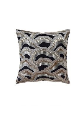 Ryan Studio Lez Riziere Designer Black Gold Decorative Throw Pillow 23x23